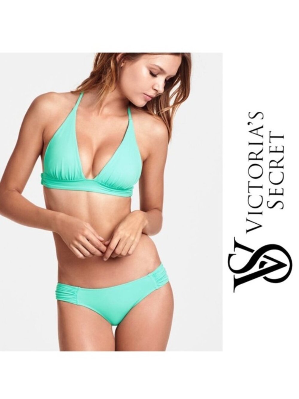Victoria's Secret | Seafoam Green Knockout Ruched Bikini Bottoms | Size Medium
